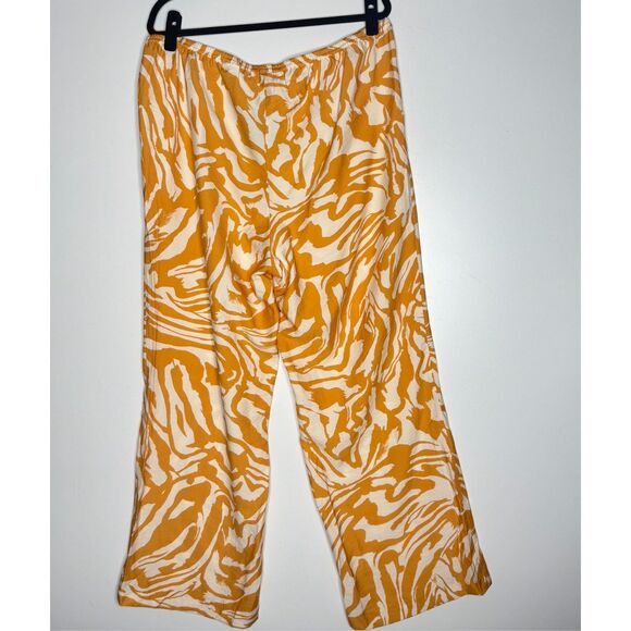 NEW H&M Wide Leg Elastic High Waist Satin Pull On Drawstring Pant Womens Size XL - Picture 7 of 8